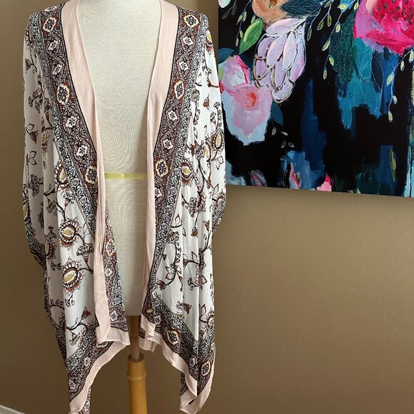 NWT a.n.a. Floral Pink Accent Kimono Size OS - Picture 1 of 6